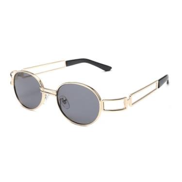 Imagem de JRLLFD Óculos de sol steampunk lentes transparentes óculos gótico vermelho vintage redondo óculos masculino feminino óculos UV400,6,tamanho único