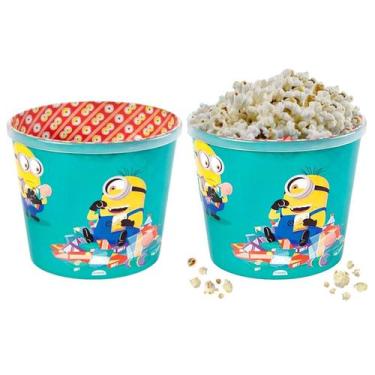 Imagem de Kit 2 Potes para Pipoca Infantil Minions Balde Meu Malvado Favorito 2 