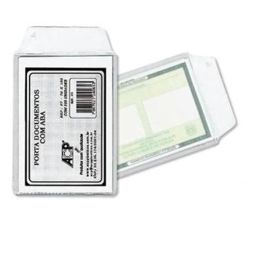 Imagem de Envelope Porta Documento Plástico Com Aba 70x105mm 50 Un. - ACP