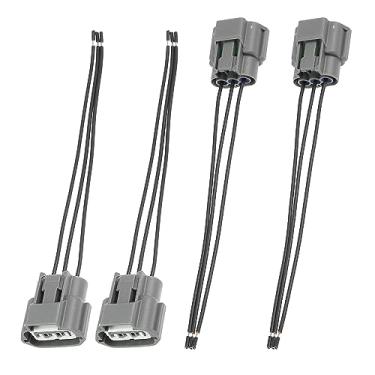 Imagem de X AUTOHAUX 4 peças de conectores de bobina de ignição Plugue de fiação trança Fio Fio de 3 fios fêmea para Nissan Altima Sentra para Infiniti para Suzuki J48817102 Pacote de chicote de fiação da bobina de ignição