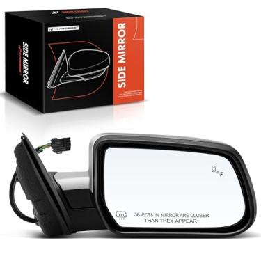 Imagem de A-Premium Espelho retrovisor elétrico do lado do passageiro - compatível com Chevrolet Equinox 2016-2017 e GMC Terrain 2015-2017 - Espelho retrovisor externo cromado dobrável manual aquecido com