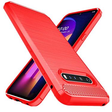 Imagem de Capa para LG V60 ThinQ da Osofmetro, capa para LG V60, capa flexível de borracha de TPU com absorção de choque, capa protetora para celular LG V60 ThinQ, Vermelho