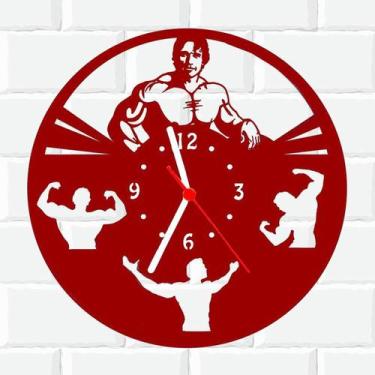 Imagem de Relógio De Madeira MDF Parede Musculação Academia 2 V - 3D Fantasy