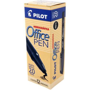 Imagem de Caneta Hidrográfica Office Pen 2.0MM Preta Caixa com 12 Unidades - Pil