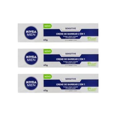 Imagem de Creme Barbear Nivea 65G 2 Em 1 Sensitive - Kit Com 3Un