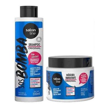 Imagem de Kit S.o.s Bomba Vitaminas Shampoo 300ml Máscara Salon Line