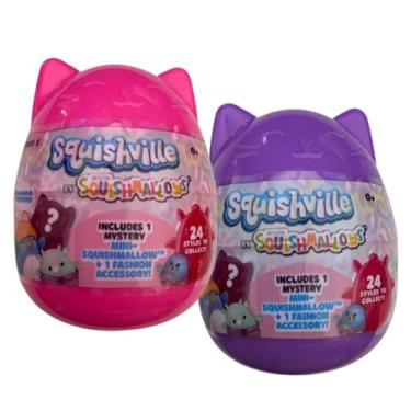 Imagem de Squishmallows Squishville Mystery Mini Series 2 Pacote de surpresa de pelúcia sortidas – Cores e estilos podem variar (pacote com 2)
