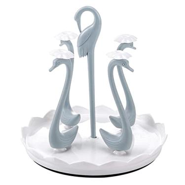 Imagem de Suporte de Copo de Cisne Com Bandeja de Gotejamento Rotativa, Suporte de Escorredor de Copo Giratório de Plástico para Cozinha Doméstica, Rack de Secador de Caneca Com Bandeja de