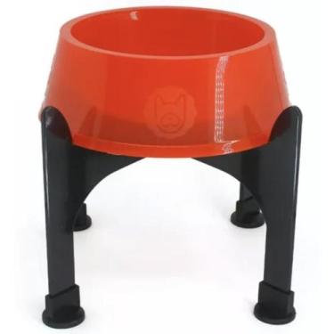 Imagem de Kit Super Suporte Preto + Comedouro P 300ml Vermelho - LiloPety