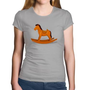 Imagem de Baby Look Algodão Cavalinho De Pau - Foca na Moda, Cinza, M