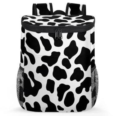 Imagem de Mochila térmica 30 latas para mulheres e homens – Bolsa térmica à prova d'água à prova de vazamento, mochila térmica para piquenique na praia e acampamento (vaca