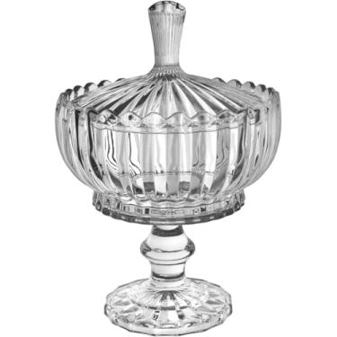 Imagem de VASO POTICHE REDONDO BOMBONIERE HOME&CO GENOVA CRISTAL ECO 32x22x22cm TRANSPARENTE