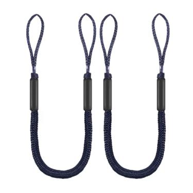 Imagem de Linhas de ancoragem elástica para barco com laço e flutuadores de espuma – Cordas elásticas de amarração de 1,5 m para ancoragem temporária rápida para pontão, barco Jon e embarcações pequenas, pacote