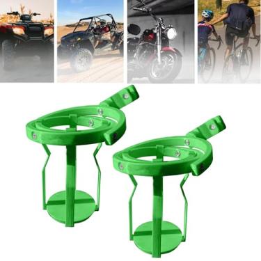 Imagem de TRAGLO 2PCS Universal Drink Holder com Grampo Pendurado Giroscópico Copo Suporte Anti-Derramamento Ajustável Autonivelante Bicicleta Motocicleta Garrafa de Água Suporte para Barcos Carro(Verde)