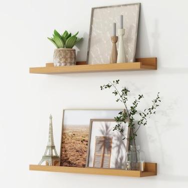 Imagem de Prateleira de borda para fotos, prateleiras flutuantes, conjunto de 2, prateleiras de livros de berçário de 61 cm para armazenamento de brinquedos, estante infantil montada na parede para sala de