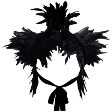 Imagem de Cachecol gótico natural para festa de Halloween, gola de ombro