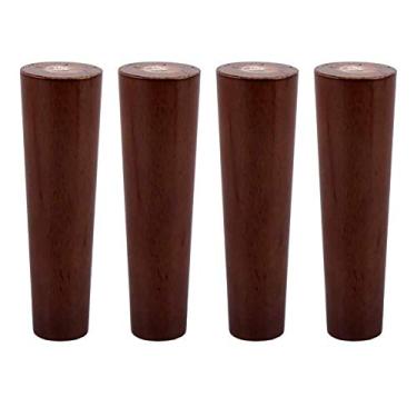 Imagem de XWZFFAI Pernas de móveis sólidos, pernas de móveis de madeira, pés de substituição de madeira de nogueira moderna de meados do século, para sofá, cama, mesa de centro, pacote com 4, 25 cm