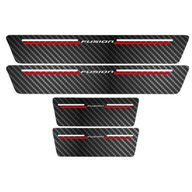 Imagem de Kit Soleira Protetora Porta Premium Red Carbono  -  Fusion - Jhow Ades