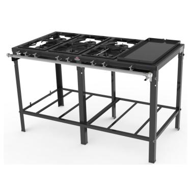 Imagem de Fogão Progás 6 Queimadores Simples Com Chapa Pms-600fch