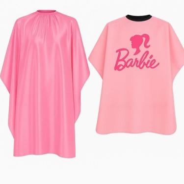 Imagem de Capa Para Cabeleireira Cetim Rosa + Capa Infantil Da Barbie - Barbersh
