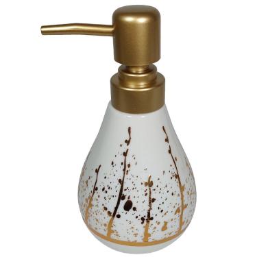 Imagem de Porta Sabonete Liquido De Cerâmica Premium 3d Branco Lavabo