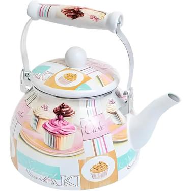 Imagem de Chaleira Esmaltada Bico De Ganso Retrô Cake Vintage De 2,5l