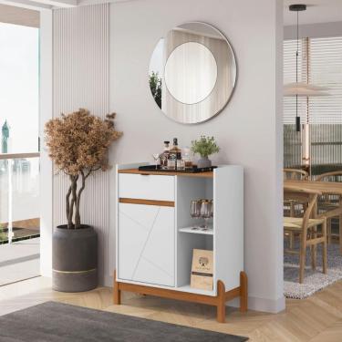 Imagem de Buffet Bar 1 Porta 1 Gaveta França Branco Cedro