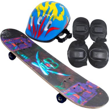 Imagem de Kit Equipamentos Skate Radical Infantil Acessórios Proteção