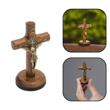 Imagem de Crucifixo de Mesa Foi Por Você Medalha de São Bento 7 cm - FORNECEDOR 