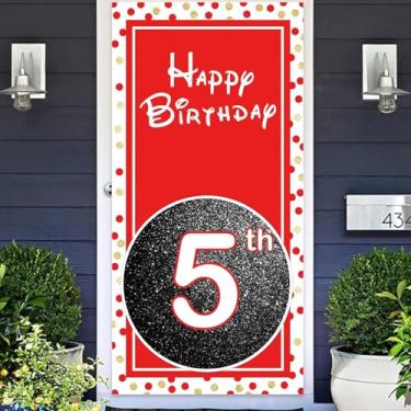 Imagem de Cartoon Black Red Mouse Happy 5th Birthday Photo Banner Backdrop Background Backdrop Oh Twodles Theme Decor for Boy Girl Princess High Chair Birthday Party Baby Shower Supplies Decorations Favors