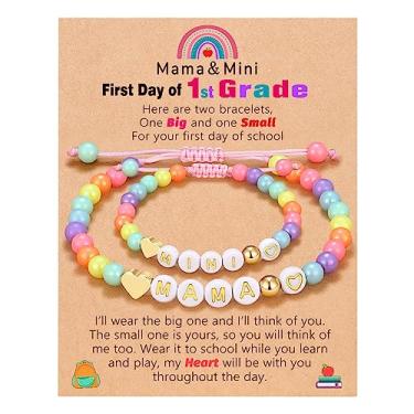 Imagem de UNGENT THEM Pulseira First Day of School Mom and Daughter Back to School Bracelet Mommy and Me, Mother Daughter Pulseiras de volta às aulas Presentes para filha e meninas, Nylon, Sem pedras preciosas