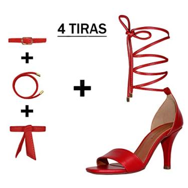 Imagem de Sandália Troca Tira Salto Alto Fino Luiza Sobreira Vermelha Mod. 2130-2