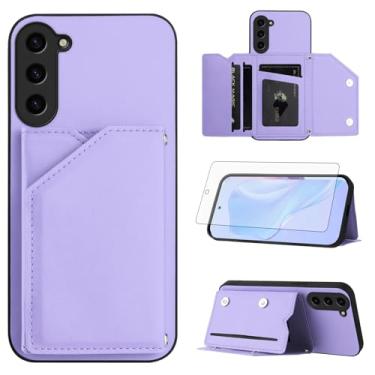 Imagem de Asuwish Capa de telefone para Samsung Galaxy S23 FE 5G capa carteira com protetor de tela de vidro temperado suporte suporte slot para cartão alça transversal cordão de couro celular S 23 EF S23FE 23S