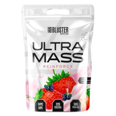 Imagem de Bluster Nutrition, Hipercalórico, Ultra Mass, Reinforce, Sabor Morango, Pouch, 3 Kilos