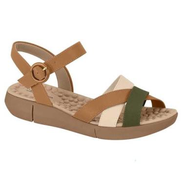 Imagem de Sandália Feminina Modare Ortopédica Baixa Confortável Camel 36