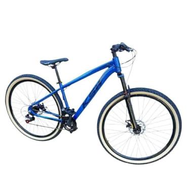 Imagem de Bicicleta Aro 29 Ksw Adulto 21 velocidades Suspensão Dianteira 80mm Pneu Faixa Amarelo (AZUL/HUNTER/PRETO, 19)
