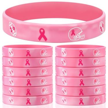 Imagem de VioraWhite Pulseiras de silicone para conscientização do câncer de mama, pulseira de silicone para dar presentes, caminhadas de caridade, eventos de conscientização, eventos de arrecadação de fundos