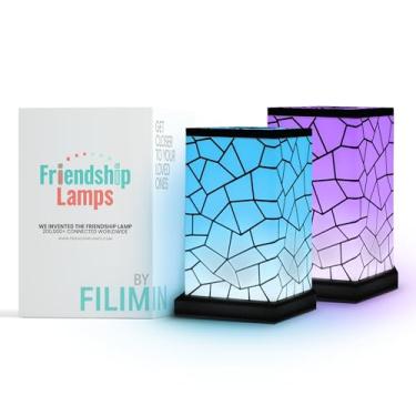 Imagem de Friendship Lamp Conjunto de 2 lâmpadas de toque de longa distância da Filimin – conectadas a WiFi, presentes de longa distância, luminária de mesa ativada por toque, presentes de amizade de longa