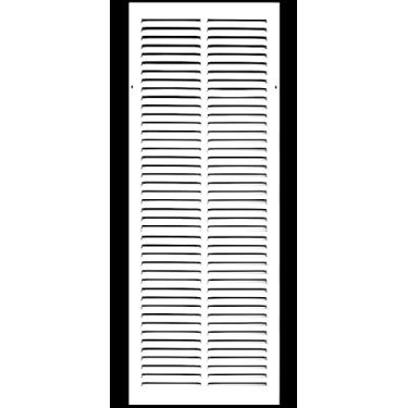 Imagem de HVAC Premium Grade de ar de retorno de aço com estampa plana de 25 cm x 55 cm [abertura do duto] - parede lateral e teto - tampa do duto de ventilação HVAC - branca [dimensões externas: 29 cm L x 60