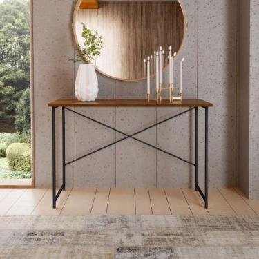 Imagem de Aparador Estilo Industrial 90 Cm Miami Klm Móveis Imbuia/ Preto