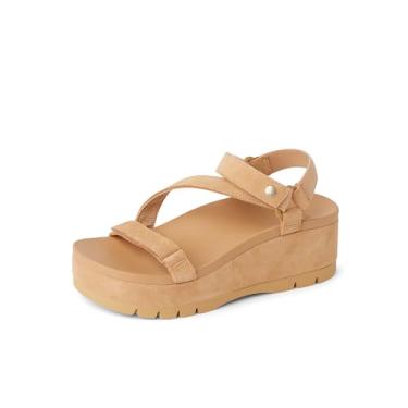 Imagem de REEF Sandália feminina Vista Higher Luna plataforma, alça ajustável, Camurça bege, 36