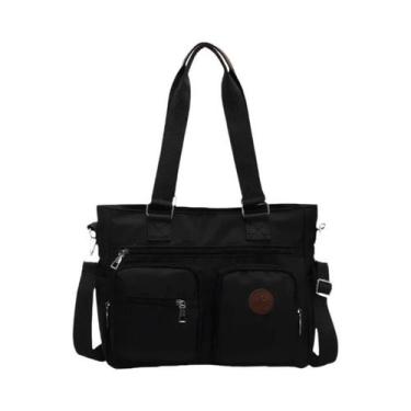 Imagem de Bolsa Tote Casual Leve De Grande Capacidade, Simples, Em Cor Pura, Ten