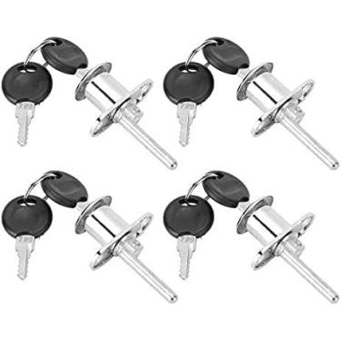 Imagem de Cilindro de fechadura de porta, trava de barril de porta, trava de came, 4 peças, liga de zinco, cadeado, cilíndrico, segurança, escritório, gaveta, armário, armário, armário, móveis, fechadura com