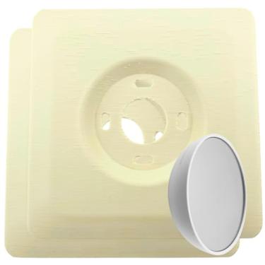 Imagem de 2 placas de parede quadradas bege toscanas para termostato Google Nest versão 2020