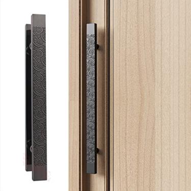 Imagem de Puxador de porta de celeiro deslizante, puxador de portão comercial retangular, puxador de aço inoxidável para porta da frente, lojas, portas push pull (cor: bronze, tamanho: 60 cm/23,6 pol - 40 cm