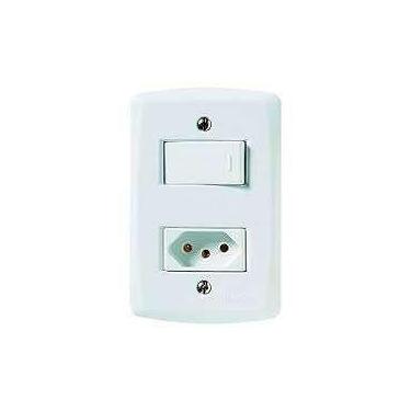 Imagem de Tramontina lux2 - conj 4x2 1 interruptor simples + 1 tomada 2p+t 20a -
