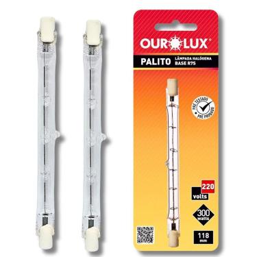 Imagem de Kit 2 Lâmpadas Halógena Palito 300W 220V J118 Ourolux