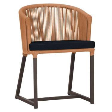 Imagem de Cadeira De Jantar Noronha Alumínio Marrom E12 Trama  Terra Cota