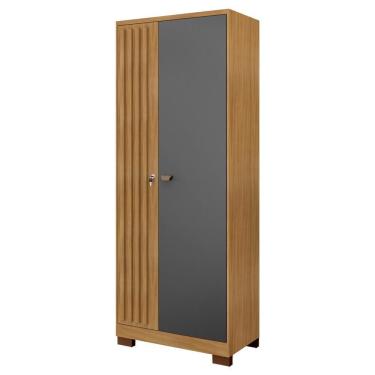 Imagem de Armario Multiuso 2 Portas Versa 11686 71 Cm Carvalho Am Grafite Incp