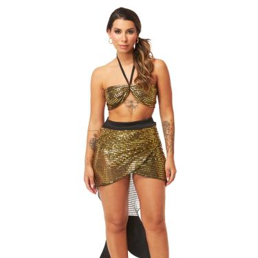 Imagem de Fantasia Carnaval Sereia Feminina Conj. Top e Saia Sereia